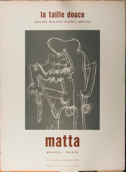 null Roberto MATTA (1911-2002). La taille douce. Eau-forte sur Lana. Affiche pour...