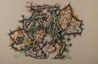 null Jean LURÇAT (1892-1966). Composition. Lithographie couleur, signée. 38x56 c...