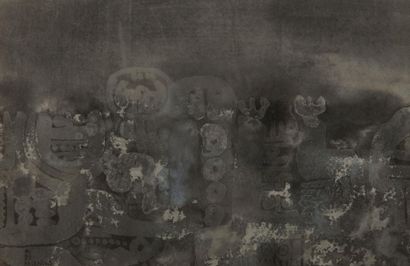 null Shoichi HASEGAWA (1929). Composition en gris. Aquarelle, signée en bas à gauche....