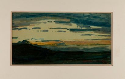 null Marthe CHAMBARD-VILLON (1899-1992). Paysage. Aquarelle signée en bas à droite....