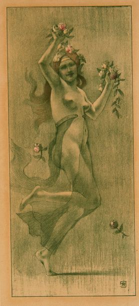null Armand RASSENFOSSE (1862-1934). Danse. Lithographie couleur, monogrammée dans...
