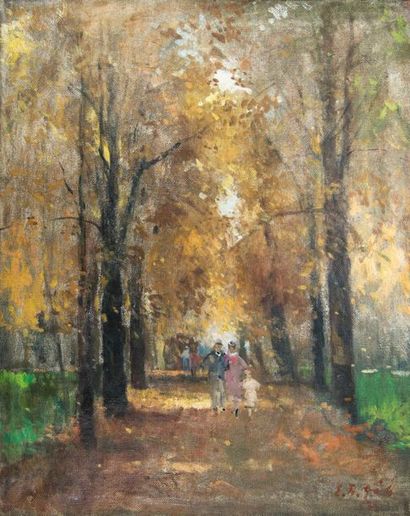 null FRANCOIS GALL (1912-1987). Promenade d'automne en sous-bois, Fontainebleau....