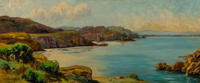 null Paul JOUVET (1892-1981). La baie de Collioure. Huile sur panneau, signée en...