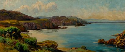 null Paul JOUVET (1892-1981). La baie de Collioure. Huile sur panneau, signée en...