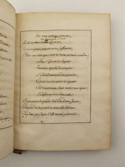 null [MONCRIF (Fr. Augustin Paradis de)]. L’origine des puces.
Manuscrit de 51 pages,...