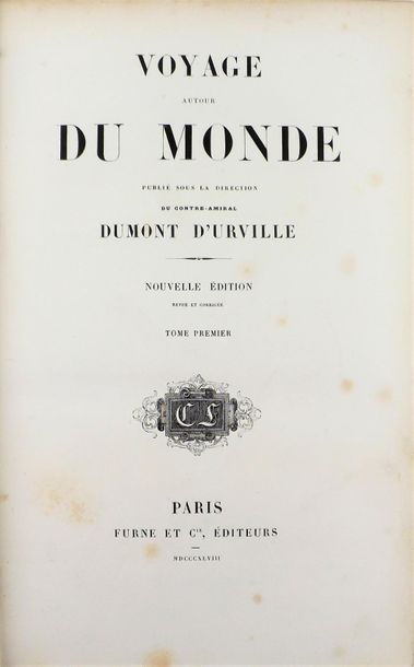 null DUMONT D’URVILLE (J.). Voyage autour du monde. Paris, Furne, 1848. 2 vol. in-8,...