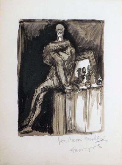 null GOETHE. Faust. Paris, Editions de la Roseraie, 1924. In-4°, demi-maroquin framboise...