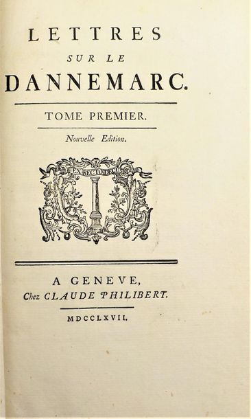 null [ROGER (Louis)]. Lettres sur le Dannemarc. Genève, Claude Philibert, 1767-1764....
