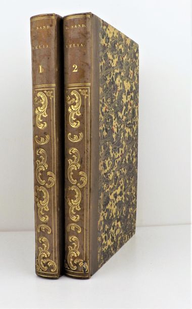 null SAND (George). Lélia. Paris, Dupuy, 1833. 2 volumes in-8, demi veau sable, dos...