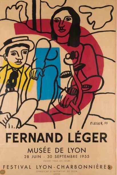 null Fernand LEGER (1881-1955). Affiche pour l'exposition au musée de Lyon de 1955....