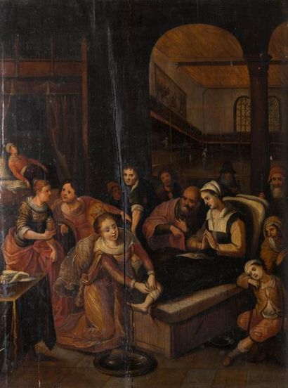 null Ecole Flamande vers 1620. Sainte-Elisabeth de Hongrie soignant les malades à...