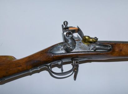 null Fusil d'infanterie à silex type 1777-An IX. 
Canon rond à pans au tonnerre....