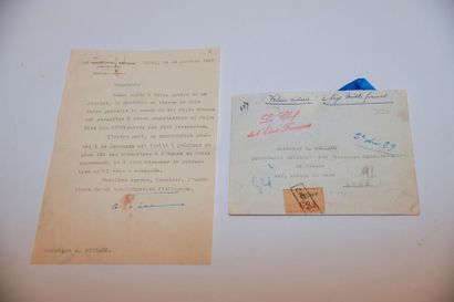 null Lettre du secrétariat général du Maréchal Pétain, chef de l’état français, adressée...