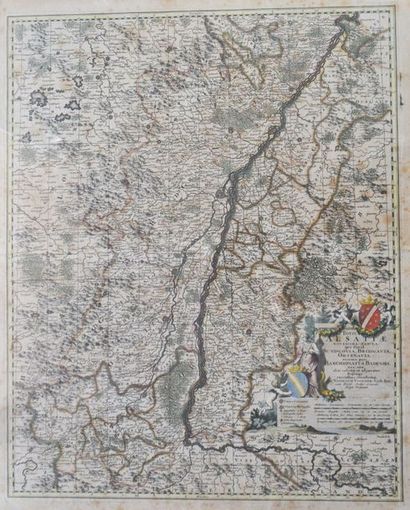 null 1698 carte ALSACE-Strasbourg "Totius Alsatiae novissima tabula qua simul Sundgovia,...
