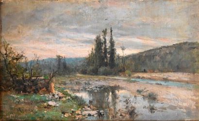 APPIAN Louis (1862-1896). Paysage à la rivière...