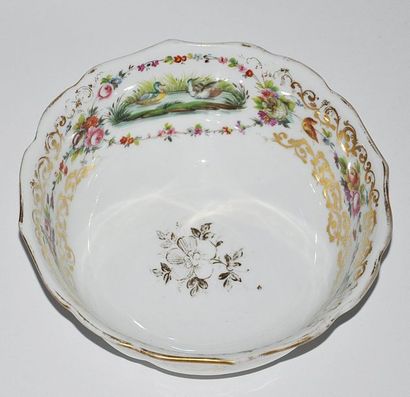 Jacob Petit, porcelain ribbed bowl with polychrome...