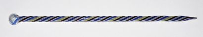 Glass conscript's cane with blue, white,...