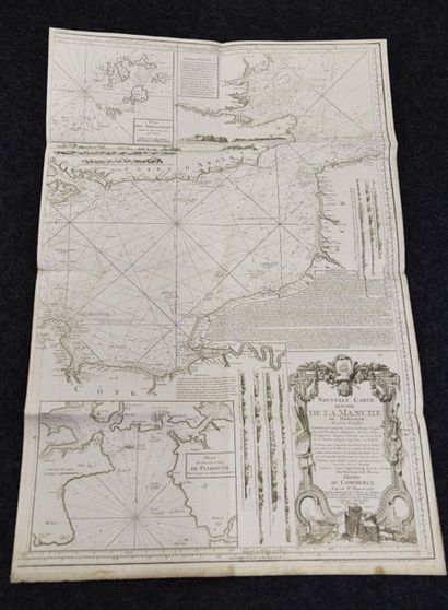 null ANGLETERRE - Lot de trois cartes géographiques. 2e feuille d'une carte des côtes...