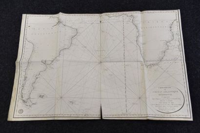 null OCEANS - Quatre cartes géographiques : Carte réduite du Grand Océan compris...
