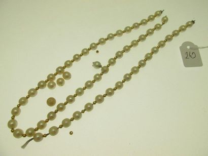 1 collier de perles de culture alternées...