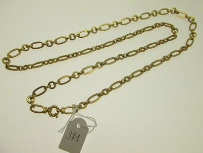 1 long gold necklace alternating ovoid and...
