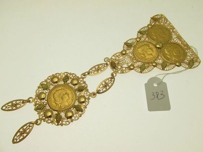 1 part of a belt set in two-tone gold, filigree,...