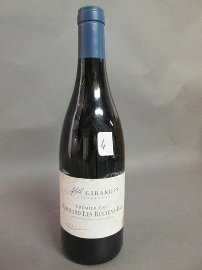  1 bouteille de POMMARD LES RUGIENS-BAS, 1er cru par Aleth GIRARDIN, 2011, étiquette...