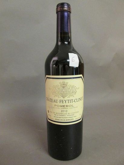  1 bouteille de CHATEAU FEYTIT-CLINET, POMMEROL, par J.M CHASSEUIL, 2010, étiquettes...