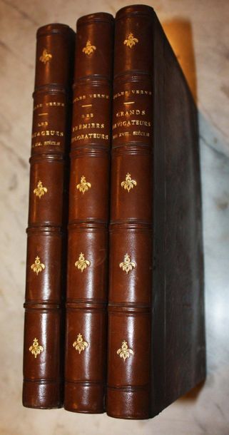 VERNE (Jules). 3 volumes. 

Les grands navigateurs...