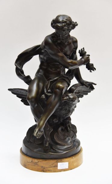 Zeus sur son aigle. Sculpture en bronze à...