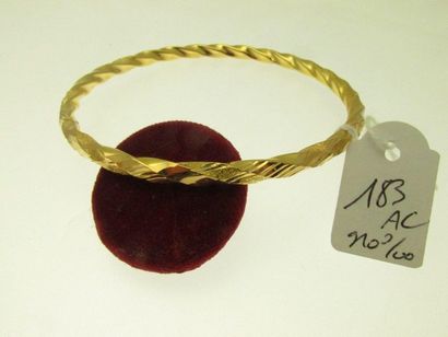 1 bracelet jonc torsadé or 910°/°°, bossué 11g AC