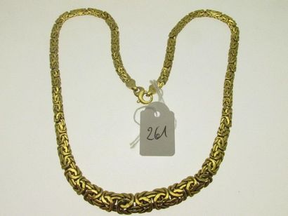 1 collier maille royale en chute, or, bossué 23,4g