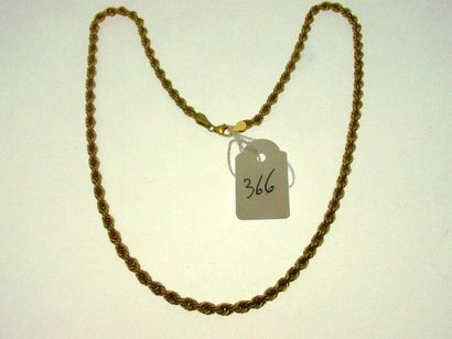 1 collier maille corde or, bossué 7,6g