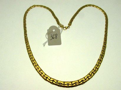1 collier maille haricot en chute, or, bossué 14,5g