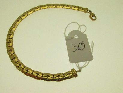 1 bracelet maille haricot or, bossué 9,6g