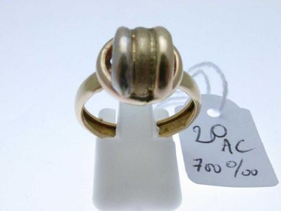 1 gold ring 700°/°° with embossed, domed...