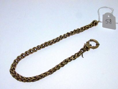 1 tubular gold bracelet with interlaced links...