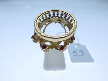 1 gold setting ring with openwork and stone...