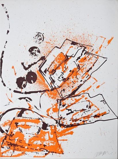 null ARMAN (1928-2005). The Inside of Things IV: The Iron, 1971. Lithograph, signed...