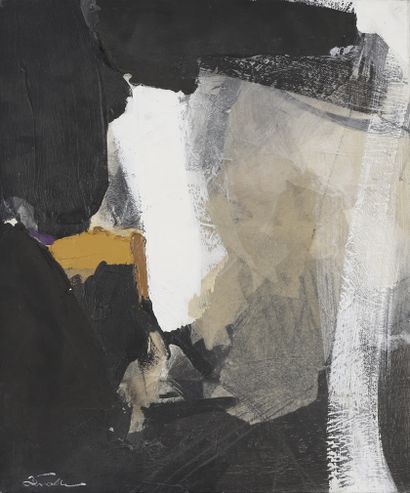 Jacques Zenatti (né en 1952) Composition abstraite en gris 1991 Oil on canvas signed... Gazette Drouot