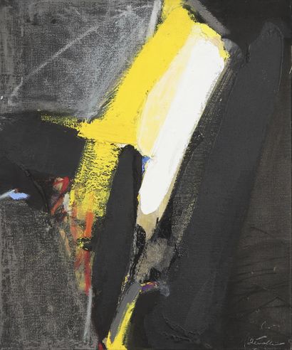 Jacques Zenatti (né en 1952) Abstract composition in yellow 1991 Oil on canvas signed... Gazette Drouot