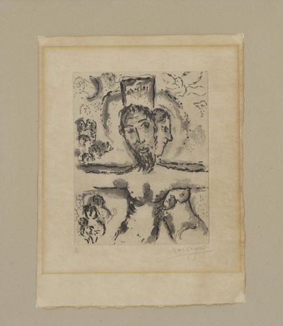Marc Chagall (1887-1985) Crucifixion 1967 Eau-forte sur papier signé en bas à droite... Gazette Drouot