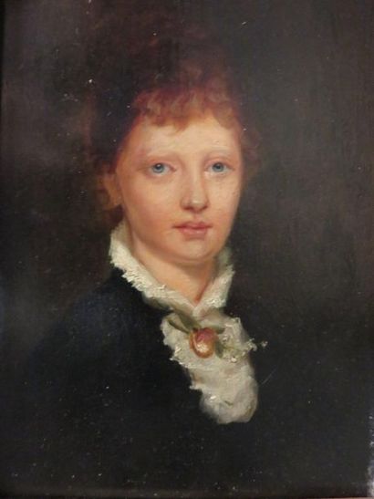 Emile SQUINDO "Portrait of a woman", hsb, 20x14.5 cm