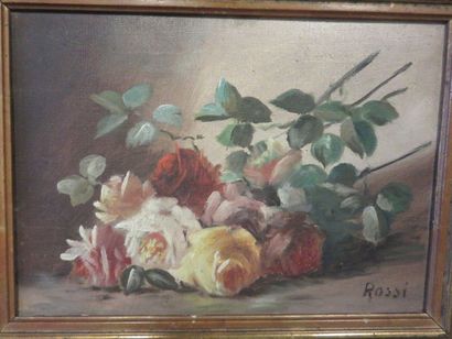 ROSSI Ecole XIX°: "Bouquet", hst, sbd, 24x33 cm