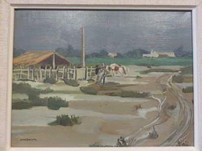 Yves BRAYER "Paysage de Camargue", hst, sbg, 27x35 cm