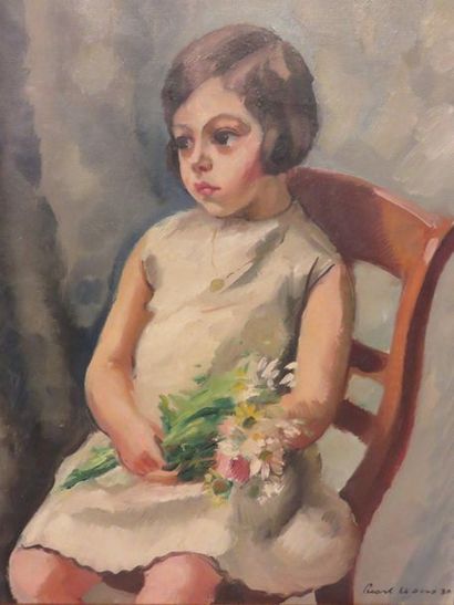 Charles PICART LEDOUX "Portrait de jeune fille", huile sur toile, sbd, datée 30....