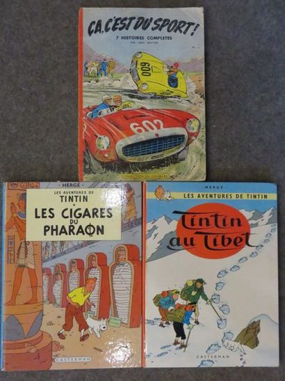 BANDES DESSINÉES Trois albums, deux Tintin "Les cigares du pharaon" et "Tintin au...