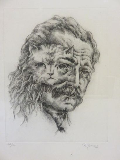 PARTARRIEU "George Brassens", lithographie 144/150. 33x26 cm