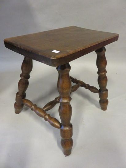 * Middle unit with one drawer and one door (100x55x38 cm). A natural wood stool is...