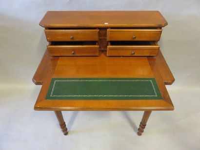 * Bureau Small stepped desk opening by five drawers and a shelf. Louis-Philippe style....